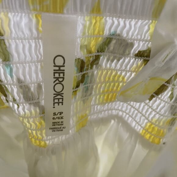 Cherokee Girls Sun Dresses Size 6/6X Lemons Floral Cotton - Picture 11 of 16